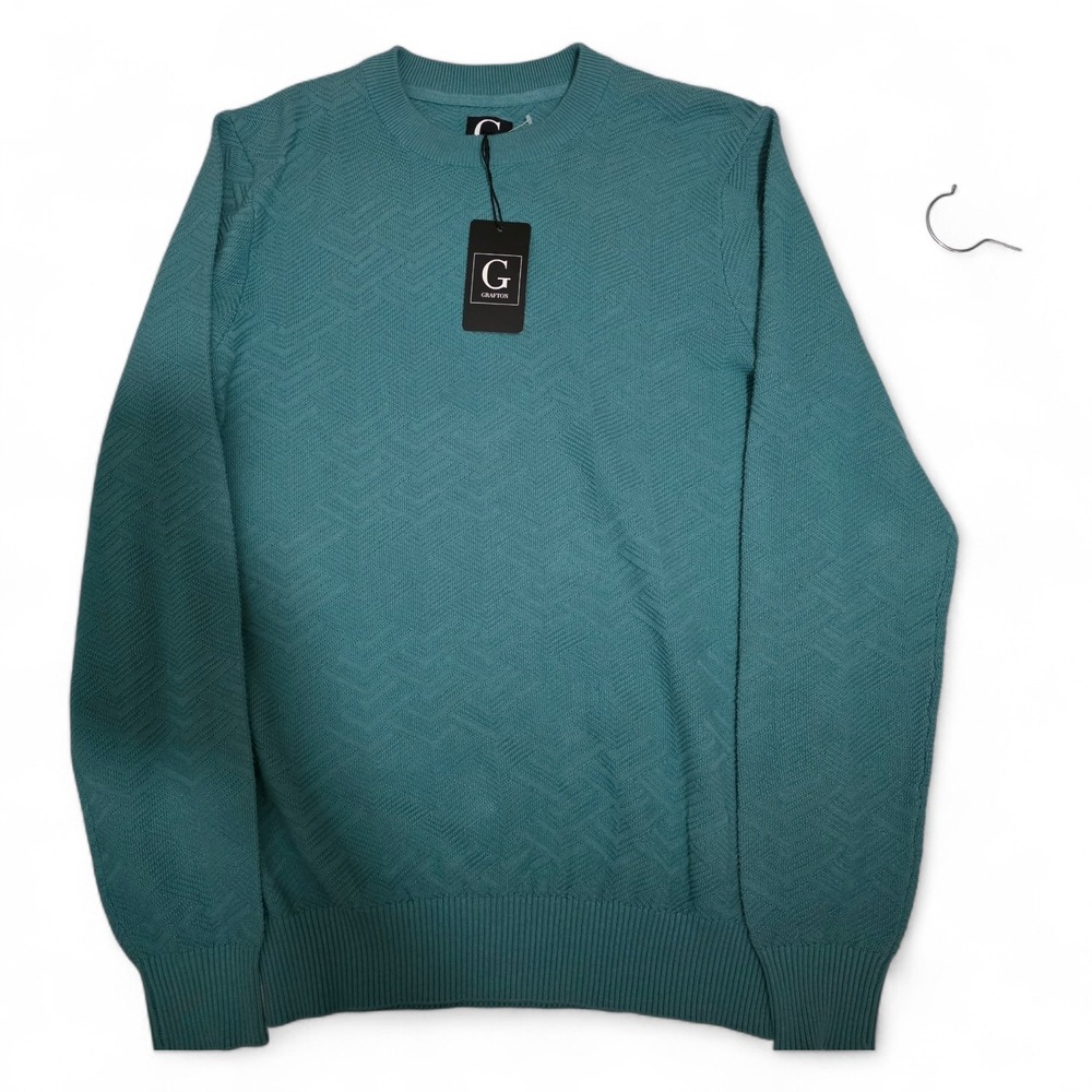 NWT Grafton Teal Textured Knit Crewneck Sweater Women's‎ Size Small